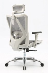 RESIGILAT- Scaun ergonomic SIHOO, pivotant, suport lombar, tetiera, cotiera, reglabile, reglare pe inaltime, mecanism inclinare/blocare in 3 pozitii, Mesh, Gri