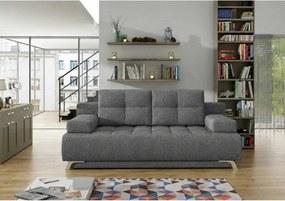 Canapea extensibila OSLO, stofa clasica gri inchis - Austin 19, cu lad