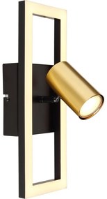 Aplica LED cu spot design modern Marrie negru, alama