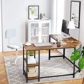 Birou de Studiu in Forma L, Maro / Negru, PAL Melaminat, Vasagle, LWD72X
