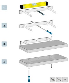 Raft de perete P-002, alb mat