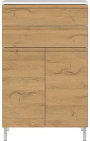 Dulap de baie scund alb cu aspect de stejar 60x97 cm Torrance - Germania