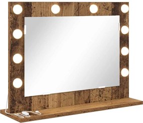 vidaXL Oglindă de toaletă Dreptunghiular Lemn vechi 60 x 45 x 18 cm