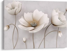 Tablou cu florile albe (70x50 cm)