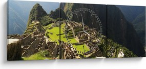 Tablou - Lame in Machu Picchu (cu ceas) (90x30 cm)