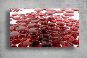 Tapet Premium Canvas - Picaturi rosii abstract 3d