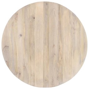 Masa de bucatarie, 110x76 cm, lemn masiv de mango, rotunda 1, Maro deschis