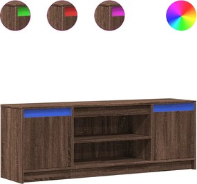 vidaXL Dulap TV cu LED, stejar maro, 139,5x34x50 cm, lemn prelucrat