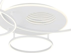 Lustra LED aplicata design circular INVERTINA alb