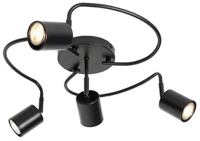 Plafoniera moderna cu spoturi negre reglabile cu 4 lumini - Java