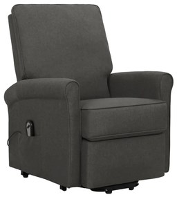 329720 vidaXL Fotoliu cu ridicare, gri închis, textil