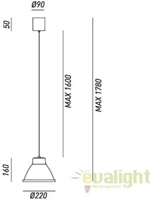 Pendul Vintage, Industrial Style diam.22cm, Loft 269.11.FF