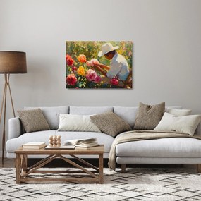 Tablou pe sticlă - Grădinar (70x50 cm)
