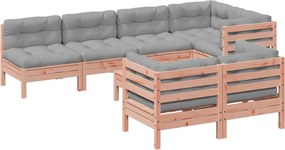 vidaXL Set canapele grădină cu perne, 8 piese, lemn masiv brad douglas