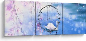 Tablou - Lacul magic (cu ceas) (90x30 cm)