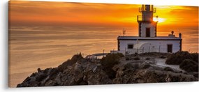 Tablou cu far în apus de soare (120x50 cm)