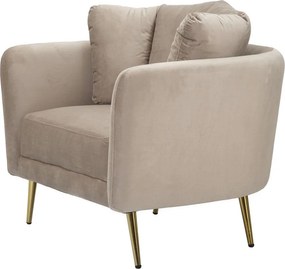 Fotoliu taupe cu tapițerie din catifea Kiev – Mauro Ferretti