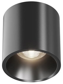 Spot LED aplicat, plafoniera dimabil design tehnic Alfa negru 7cm, 4000K