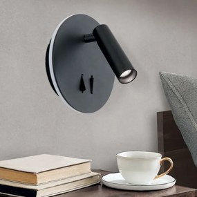 Spot LED de perete Orion WA 2-1467 LENNY LED/6W/230V + LED/3W negru