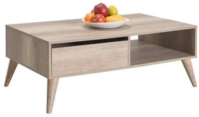 Masuta Cafea cu sertar Adore Living, Alb - Lemn Natural, 110 x 42 x 65 Cm