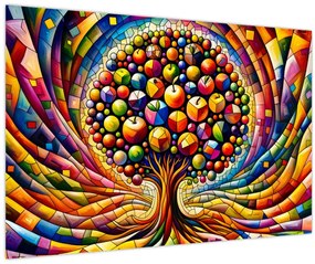Tablou – Arbore colorat cu mere (90x60 cm)