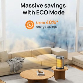 Aeroterma coloana DREO Atom 318, 1500 W, Pana la 20 m², 5 moduri, HeatShield360, Timer, Gri/Negru