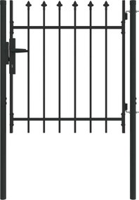 vidaXL Poartă de gard Gri 103 x 150 cm Oțel vopsit electrostatic