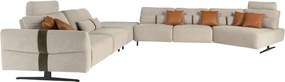 Coltar modular LUX design italian cu sezlong stanga Velvet sand