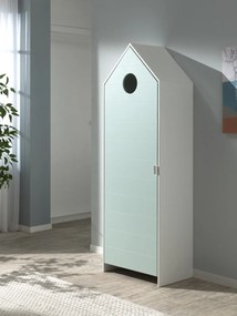 Dulap pentru copii Casami tip căsuță de plajă cu ușă verde mentă – Vipack