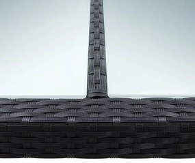 Masa de exterior, negru, 200x150x74 cm, poliratan 1, Negru