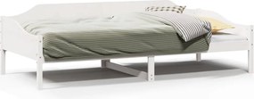 vidaXL Cadru de pat fără saltea, alb, 90x200 cm, lemn masiv pin