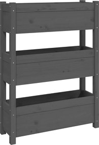 vidaXL Jardinieră, gri, 77 x 25 x 104,5 cm, lemn masiv de pin