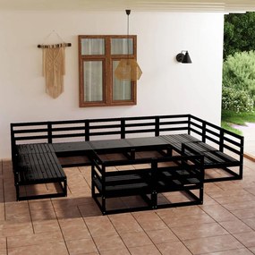 vidaXL Set mobilier de grădină, 11 piese, lemn masiv de pin