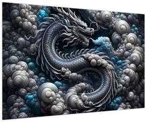 Tablou – Dragon în fum (90x60 cm)