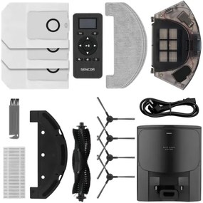 Sencor Aspirator robot 2 în 1 cu mop, 16 W, 2600 mAh, Wi‑Fi, negru, cu telecomandă inclusă