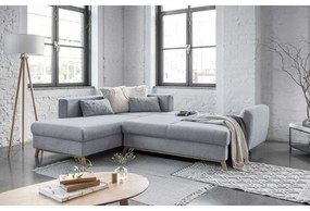 Colțar extensibil cu șezlong pe partea stângă Miuform Scandic Lagom L, gri deschis