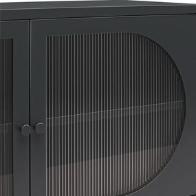 Vitrină neagră din metal 100x64x40 cm Luna – Støraa