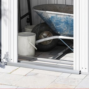 Outsunny Magazie 6,5 x 4 FT din metal galvanizat cu fundatie pentru gradina, Depozit cu incuietoare pentru unelte, Gri