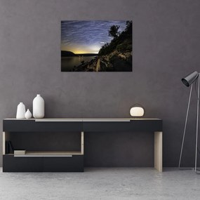 Tablou pe sticlă - cerul cu apus de soare (70x50 cm)