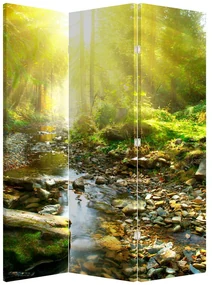 Paravan - Râul în pădurea verde (126x170 cm)