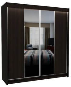 Expedo Dulap cu uși glisante si oglindă TOMASO, 200x216x61, wenge