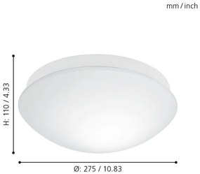 Eglo 97531 - Lampă baie cu senzor BARI-M 1xE27/20W/230V