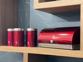 RESIGILAT - Set cutie paine si 3 recipiente bucatarie Burgundy Edition Berlinger Haus BH 6729