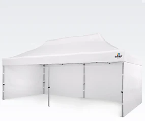 Pavilion pliabil 3x6m - cu 3 pereți - Alb