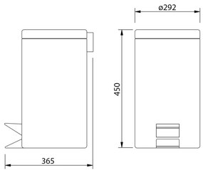 Coș de gunoi Aqualine SIMPLE LINE 20 l oțel inoxidabil lustruit