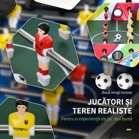 HOMCOM Masă de Fotbal cu 2 Panouri de Scor, din Lemn, Oțel Inoxidabil și Plastic, 86.5x43.5x63 cm, Multicolor | Aosom Romania