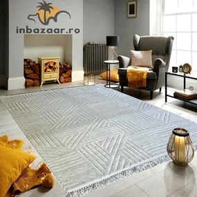 Covor 3D in relief geometric 692G diverse marimi Gri