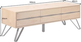 Comoda TV design industrial LIVING EDGE 160cm, stejar salbatic