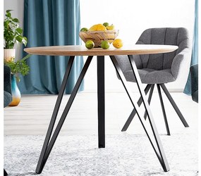 Masa Tetis stejar/negru ø100/h76 cm