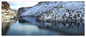 Tablou - peisaj de iarnă cu lac (120x50 cm)